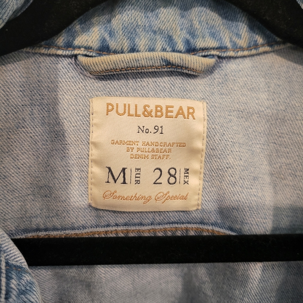 Pull and Bear vintage denim jacket button long sleeve jean - Picture 5 of 6